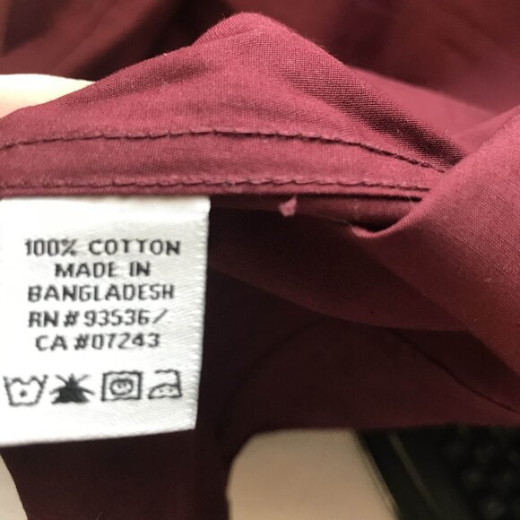 Marc Echo Cut And Sew longsleeve button down in burgundy, Medium, NWT - Picture 9 of 14
